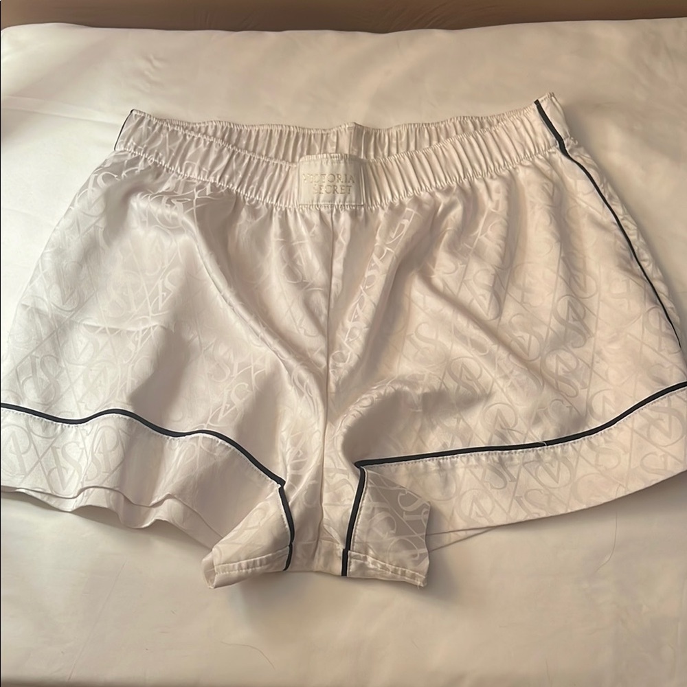 Victorias Secret Monogram White Silky Shorts 🤍